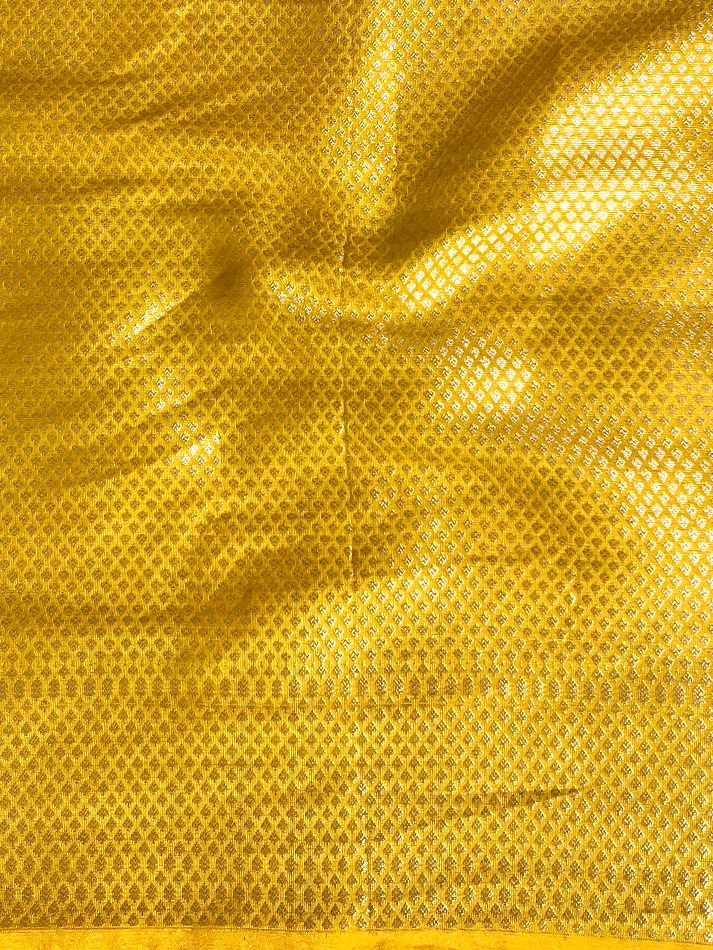 Banarasee Georgette Saree With Zari Work & Contrast Border-Blue & Yellow