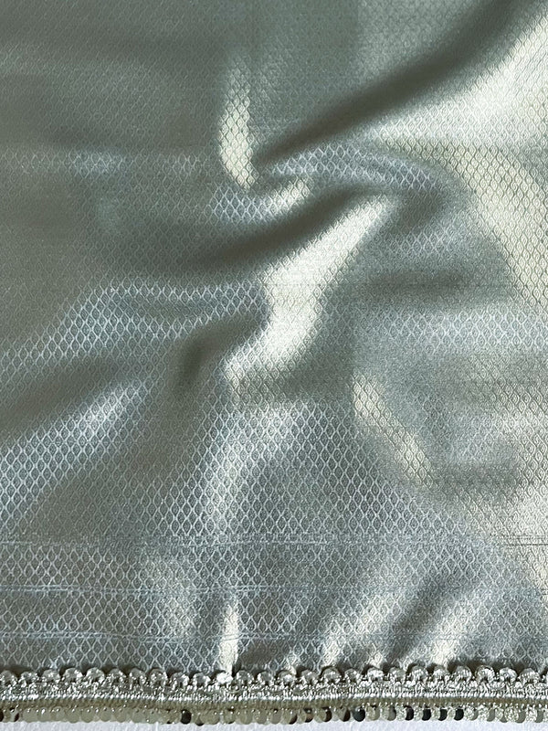 Banarasee Handwoven Tissue Saree Zari Border & Buta Design With Lace-B