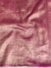 Banarasee Handwoven Crushed Tissue Saree With Embroidery Border-Pink