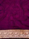Banarasee Pure Chiffon Saree Zari Jaal Design-Violet