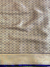 Banarasee Handwoven Semi Silk Plain Saree With Zari Border-Pink & Blue