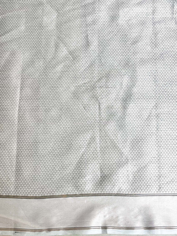 Banarasee Organza Saree With Zari Jaal Design-White