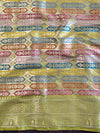 Banarasee Handwoven Semi Silk Saree With Gold Zari & Resham Jaal Design-Olive Green