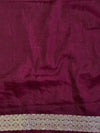 Banarasee Semi Chiffon Saree With Zari Buti & Border-Maroon