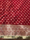 Banarasee Semi-Georgette Saree Meena Jaal Design With Gold Zari Border Design-Maroon