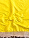 Banarasee Handwoven Tissue Saree Zari Buti With Lace-Mustard Yellow