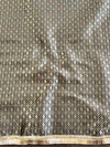 Banarasee Handwoven Semi Silk Plain Saree With Zari Border & Lace-Black