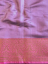 Banarasee Handwoven Tissue Zari Saree With Contrast Broder-Blue & Pink (Dual Tone)