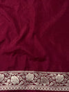 Banarasee Handwoven Georgette Saree Zari Jaal Design With Contrast Lace-Light Blue