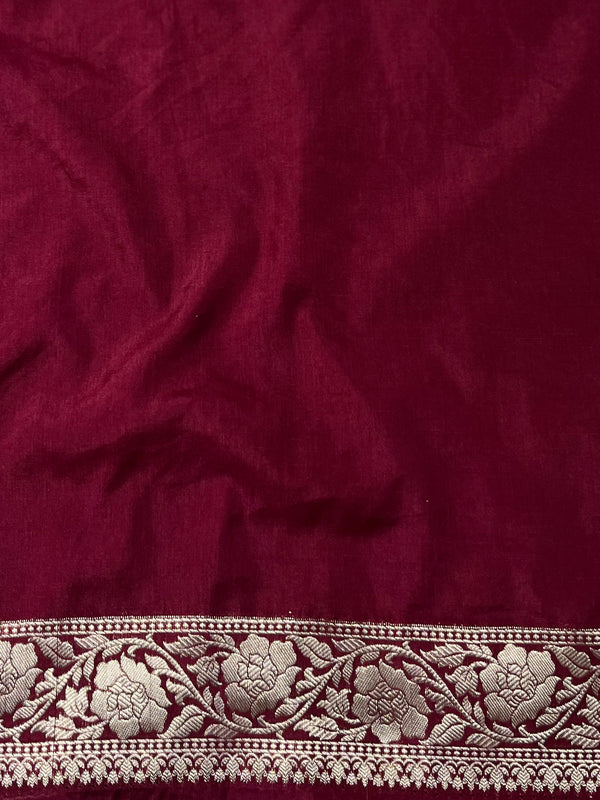 Banarasee Handwoven Georgette Saree Zari Jaal Design With Contrast Lace-Light Blue