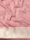 Banarasee Pure Chiffon Saree With Silver Zari Jaal Design & Border-Lilac