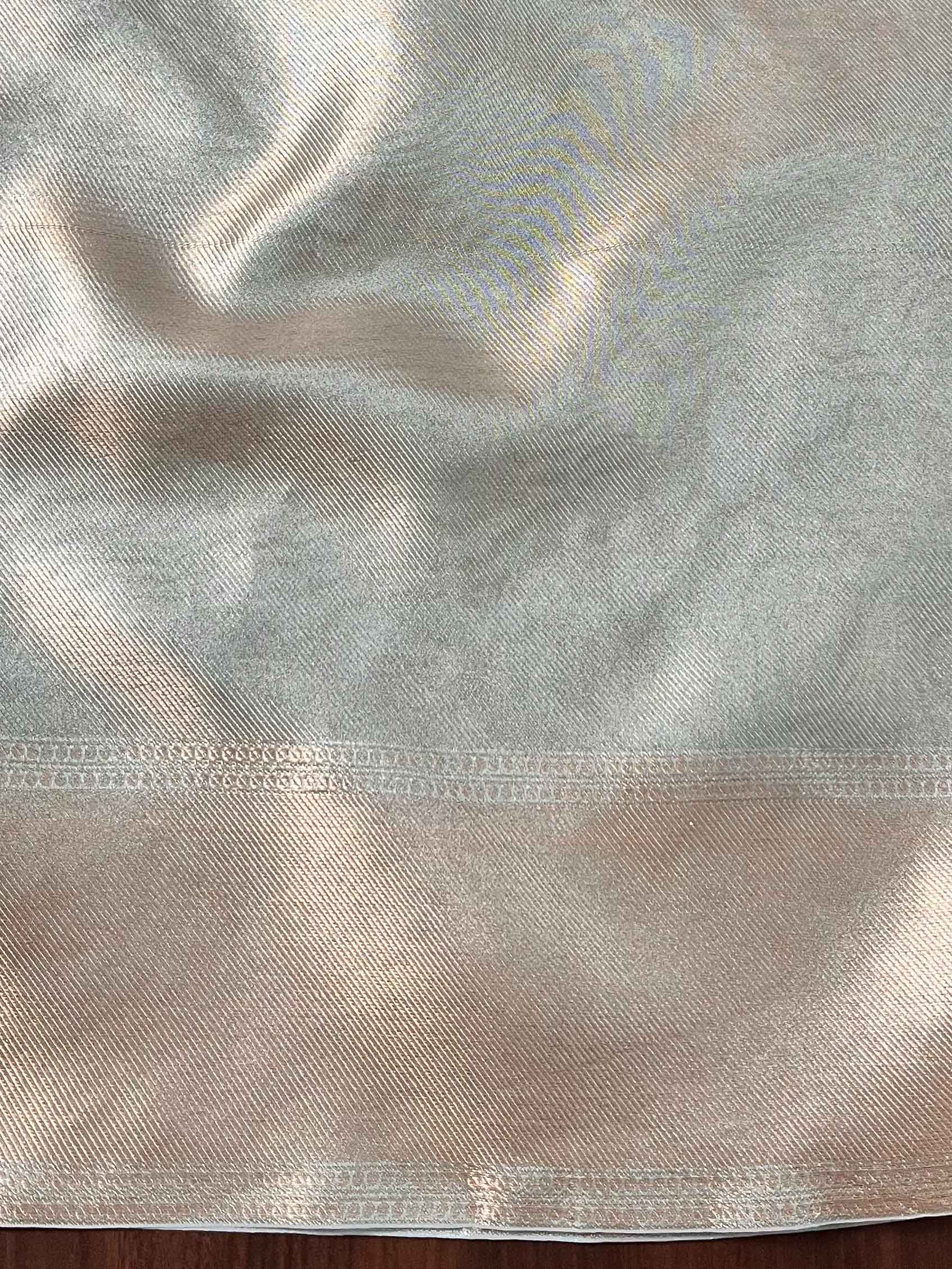 Banarasee Handwoven Tissue Zari Saree-Light Blue