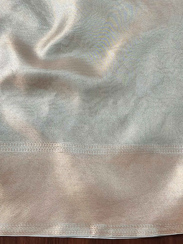 Banarasee Handwoven Tissue Zari Saree-Light Blue
