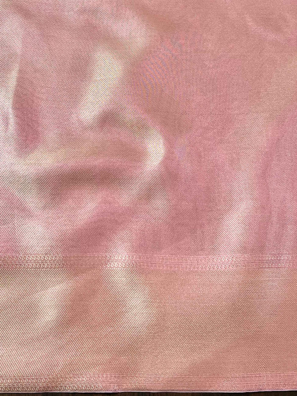 Banarasee Handwoven Tissue Zari Saree-Pink