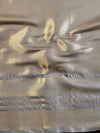 Banarasee Handwoven Tissue Saree With Zari Design & Broder-Grey
