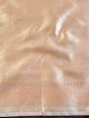 Banarasee Handwoven Kota Check Tissue Saree With Meena Design & Zari Broder-Peach