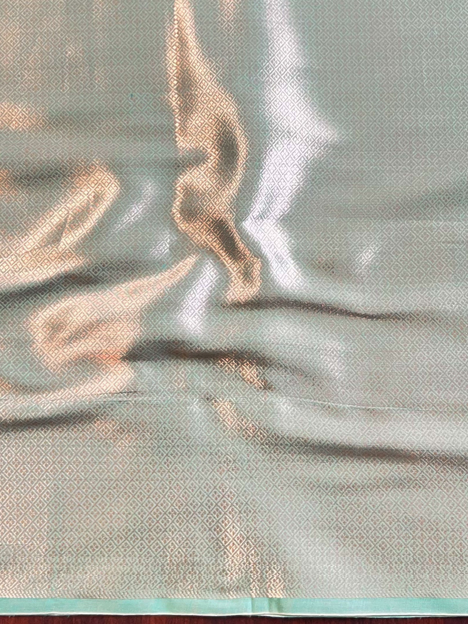 Banarasee Handwoven Silk Cotton Silk Saree Zari Buti & Border-Sea Green