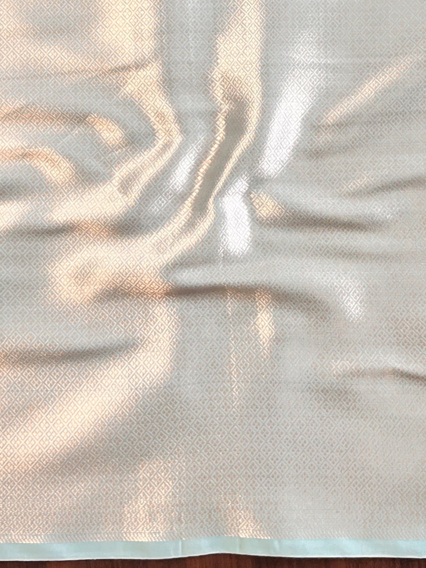 Banarasee Handwoven Silk Cotton Silk Saree Zari Buti & Border-Light Blue