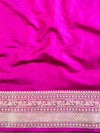 Banarasee Handwoven Semi Muga Zari Saree With Border & Lace-Olive Green