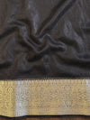 Banarasee Faux Georgette Saree With Sliver Zari & Resham Jaal Work-Black