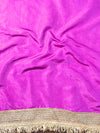 Banarasee Handwoven Tissue Saree Zari Buti With Lace-Purple