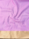 Banarasee Handwoven Semi Silk Saree With Zari Buti Design-Lavender