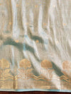 Banarasee Handwoven Soft Tissue Saree With Zari Border & Lace-Light Blue