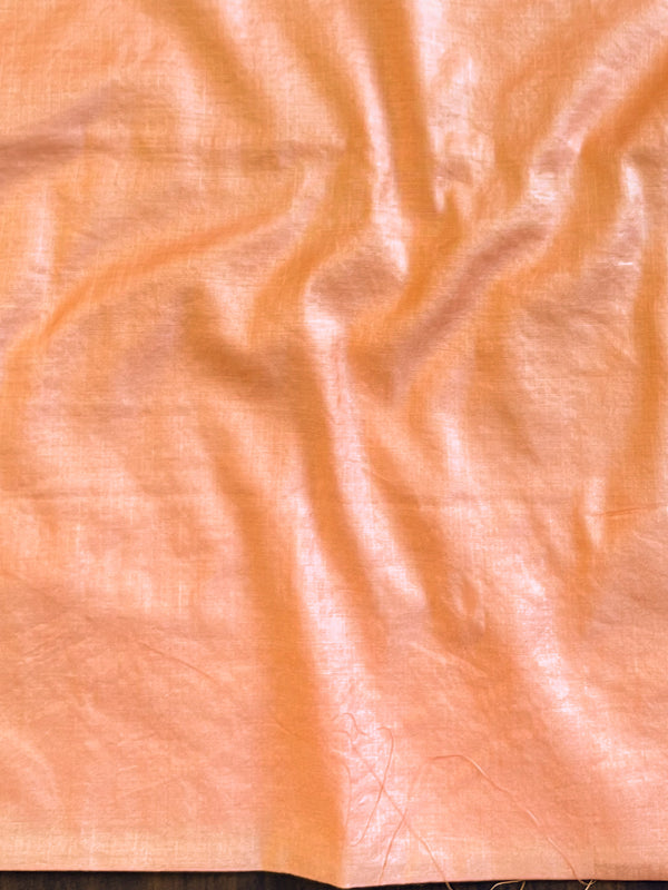 Banarasee Cotton Silk Zari Work Salwar Kameez Fabric With Dupatta-Peach