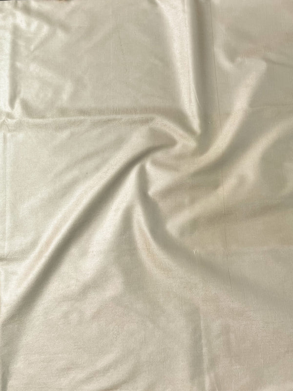 Banarasee Handloom Pure Cotton Silk Salwar Kameez Fabric With Dupatta-Cream