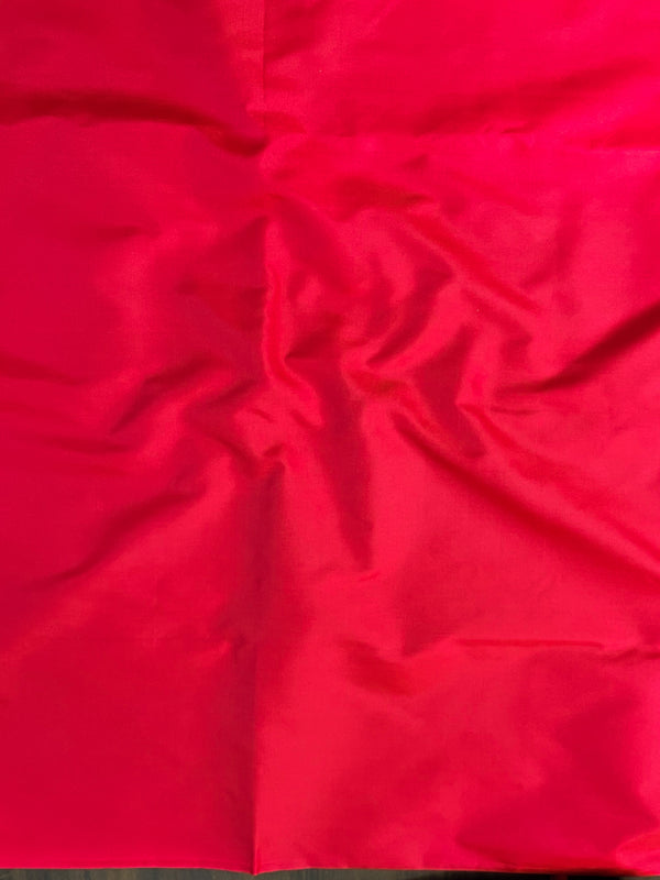 Banarasee Zari Work Semi Katan Salwar Kameez Fabric With Dupatta-Red