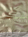 Banarasee Handwoven Tissue Saree With Zari Jaal Design & Border Lace-Olive Green (Dual Shade)