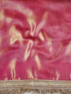 Banarasee Handwoven Tissue Zari Jaal Design Saree With Broder & Lace-Pink