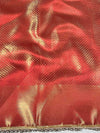 Banarasee Handwoven Tissue Zari Jaal Design Saree With Broder & Lace-Red