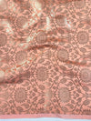 Banarasee Handwoven Mirror Work Crushed Tissue Saree With Lace With Contrast Blouse-Blue