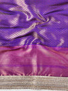 Banarasee Handwoven Tissue Saree With Zari Jaal Design & Border Lace-Blue