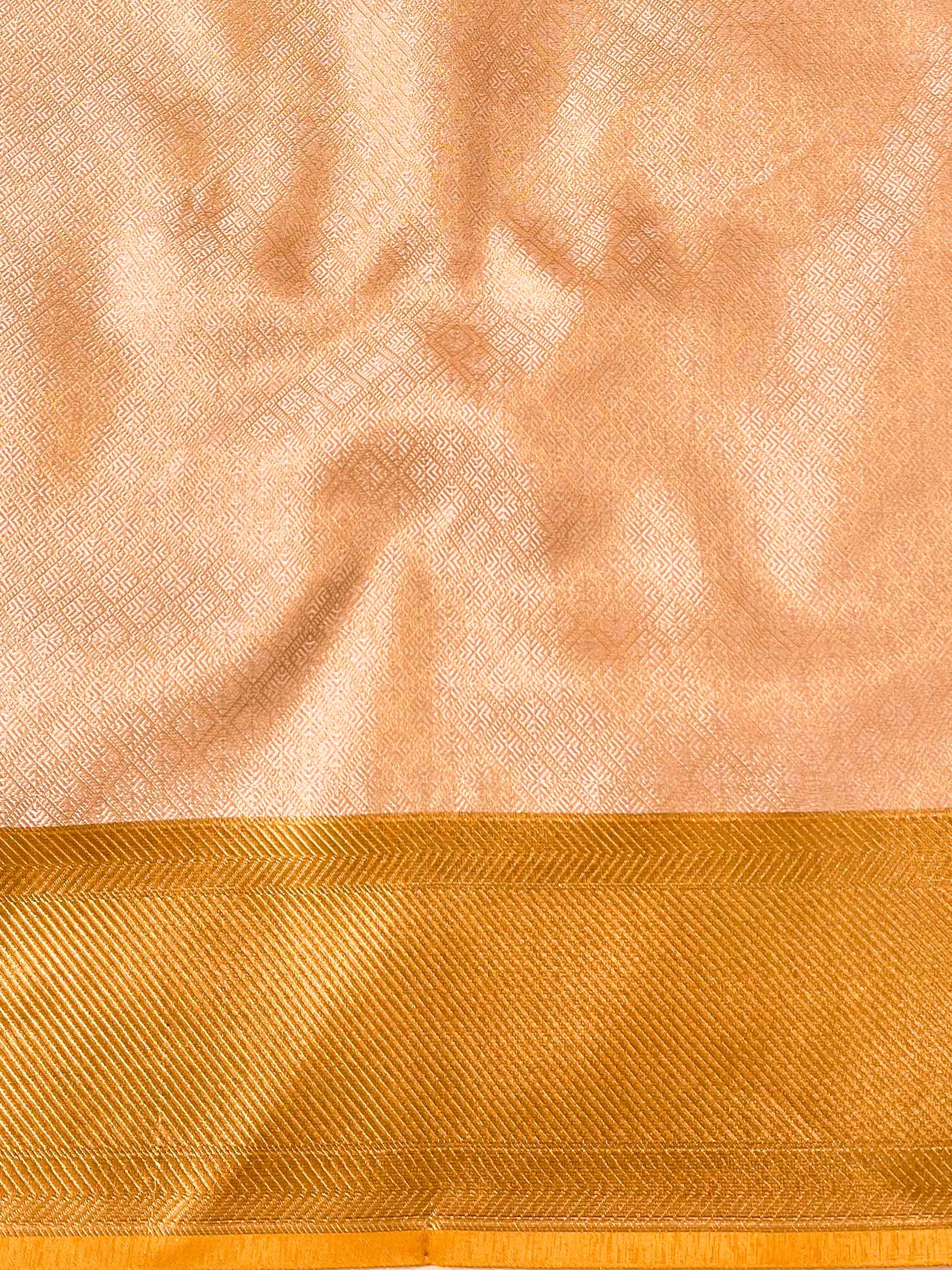 Banarasee Handwoven Tissue Saree With Zari Jaal Design & Contrast Broder-Pink & Yellow