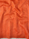 Bhagalpur Cotton Silk Ghichha Work Saree With Hand-Dyed Shibori Pattern-Green & Orange