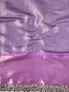 Banarasee Handwoven Tissue Saree With Zari Jaal Design & Border Lace-Green & Lavender