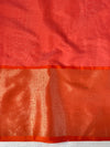 Banarasee Cotton Silk Saree With Resham Work & Pallu-Cream & Peach
