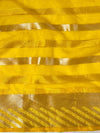 Banarasee Organza Saree With Gold Zari Jaal Design & Dual Color-Red & Yellow