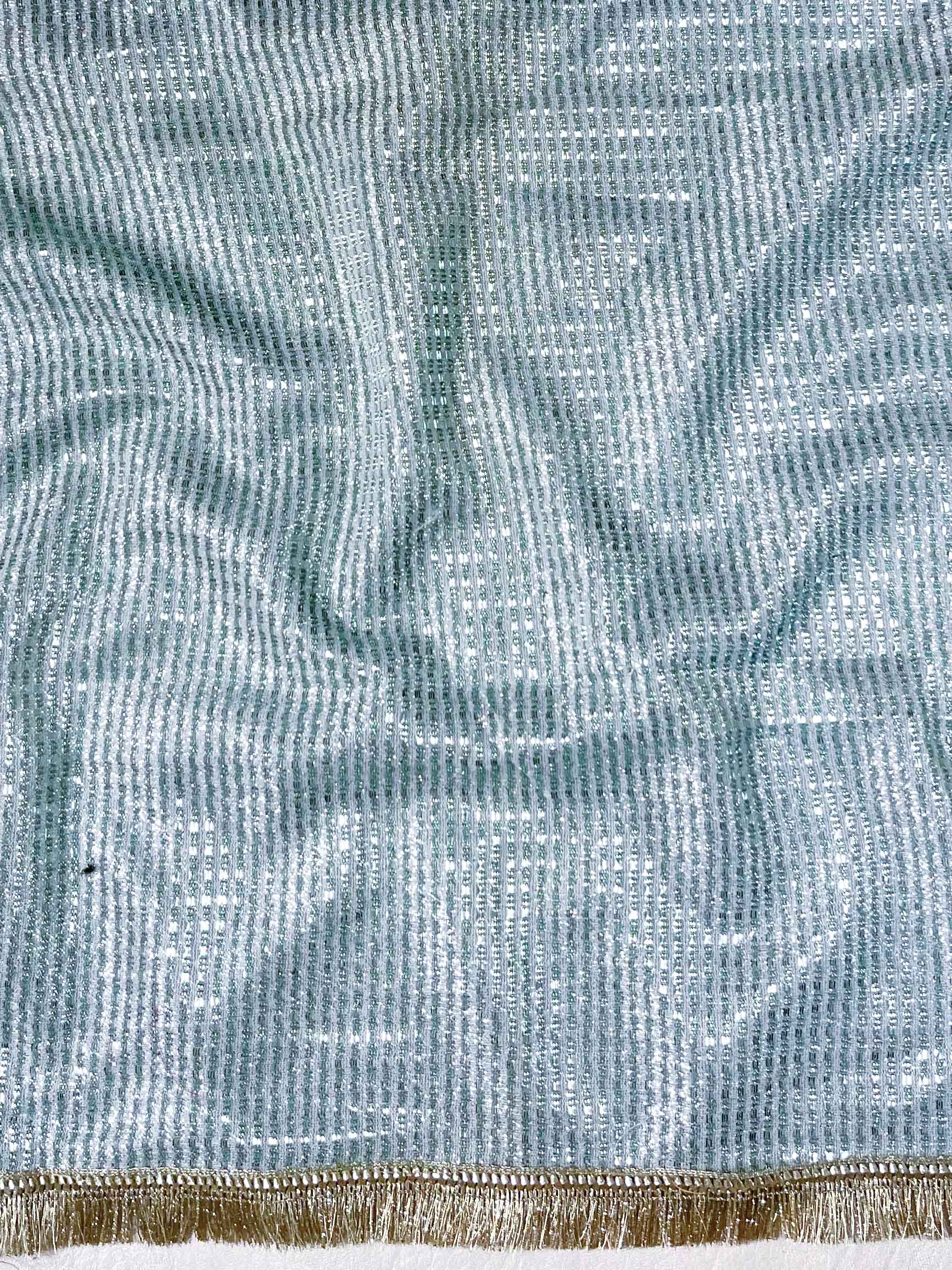 Banarasee Handwoven Tissue Saree With Lace Border-Light Blue