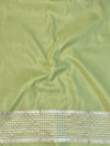 Banarasee Handwoven Cotton Silk Saree Zari Buti & Border-Light Green
