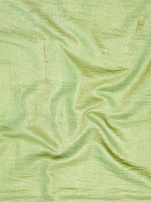 Banarasee Tissue Hand-Painted Salwar Kameez Fabric With Dupatta Set-Light Green