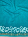 Bhagalpur Handloom Pure Linen Cotton Batik Pattern Saree-Teal Green