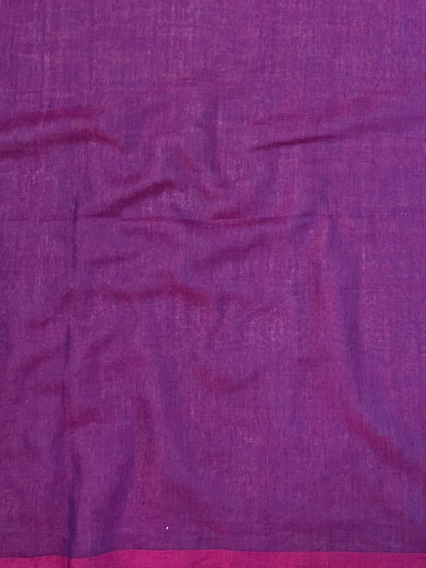 Handloom Mul Cotton Saree With Sequin Work-Purple