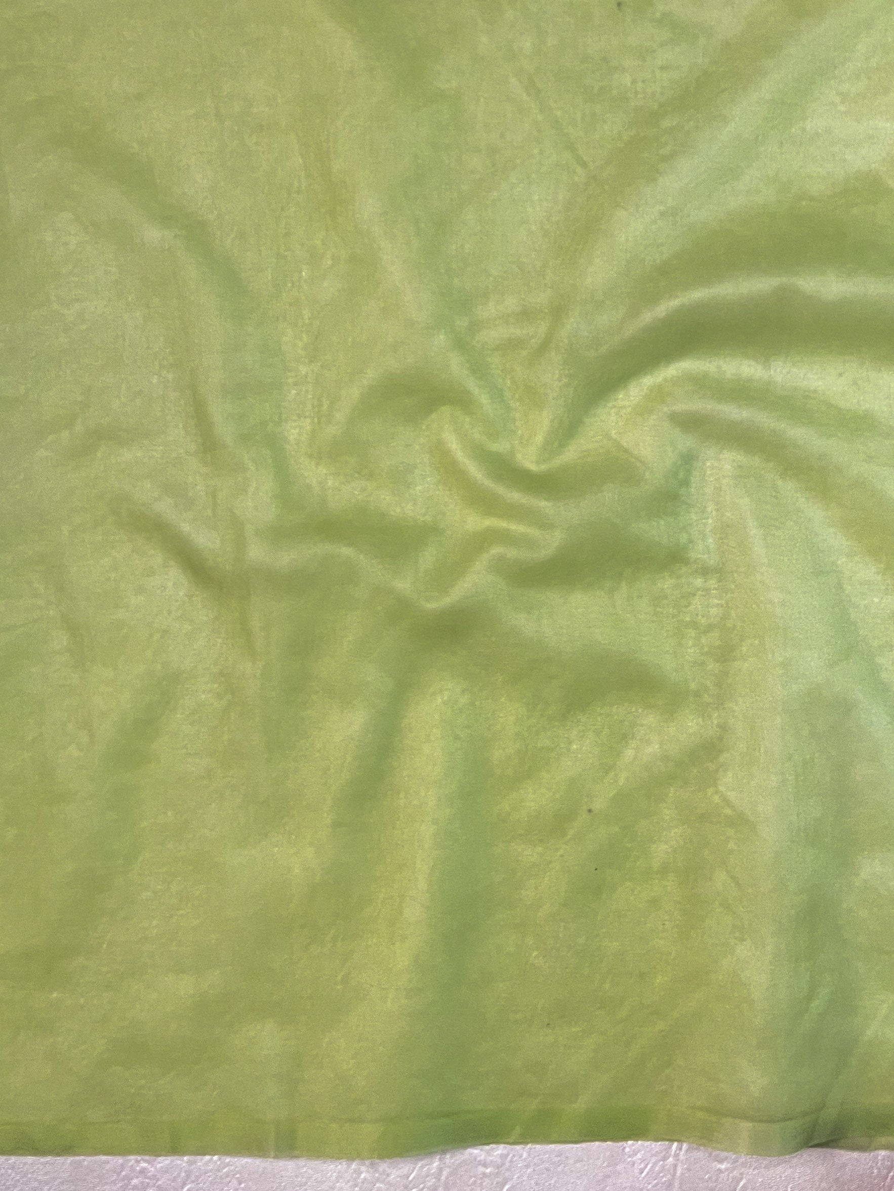 Banarasee Tissue Embroidered Salwar Kameez Fabric With Dupatta Set-Green & Pink