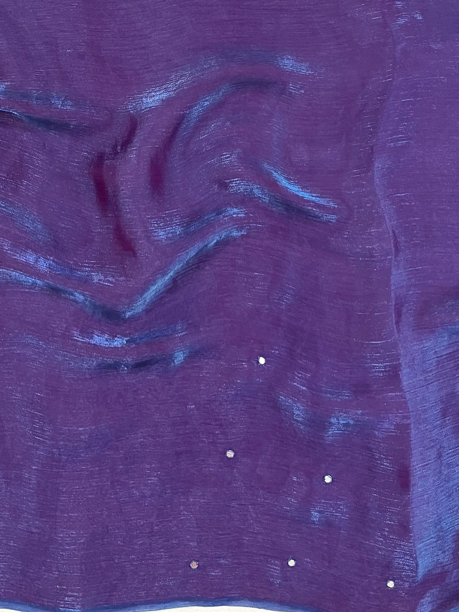 Banarasee Dual Shaded Chiffon Saree With Mirror Work-Violet