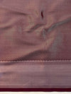 Banarasee Handwoven Semi Silk Saree With Zari Jaal Design & Lace-Wine
