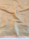 Banarasee Handwoven Semi Silk Saree With Zari Jaal Design & Lace-Peachy Pink