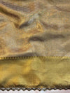 Banarasee Handloom Tissue Saree With Silver Jaal Design & Lace-Gold
